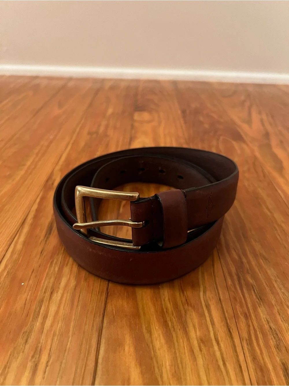 Men’s Dockers Full Grain Leather Brown Belt With Brass Buckle Size 42